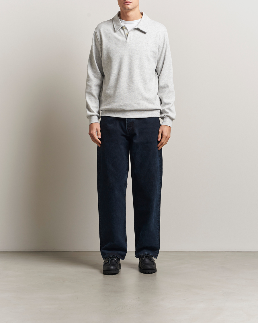 Herre | Trøjer | LES DEUX | Ben Polo Pique Sweatshirt Snow Melange