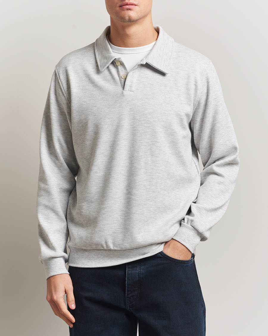 Herre | Trøjer | LES DEUX | Ben Polo Pique Sweatshirt Snow Melange