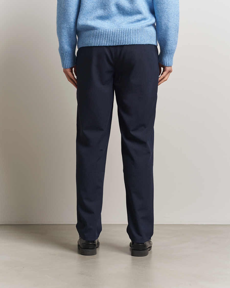 Herre | Bukser | LES DEUX | Como Tapered Textured Pants Dark Navy Blue