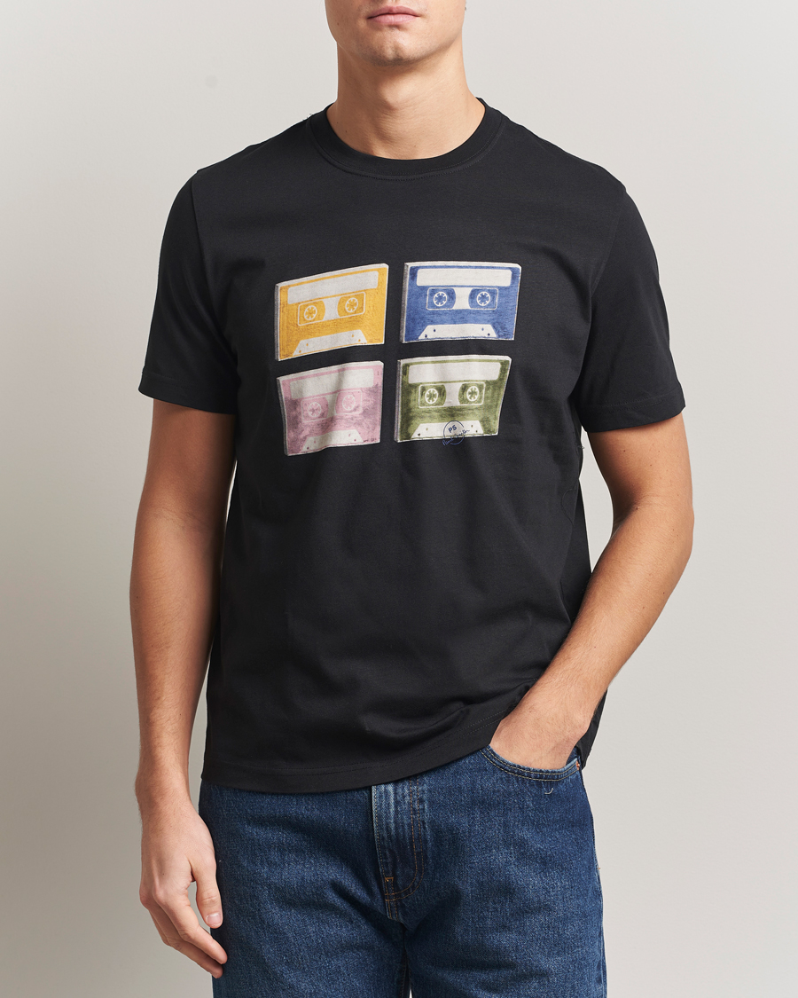 Herre | T-Shirts | PS Paul Smith | Tapes Printed T-Shirt Black