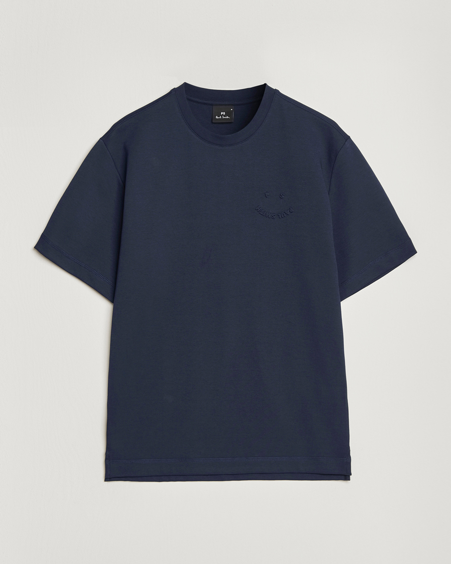 Herre | T-Shirts | PS Paul Smith | Casual Fit Happy T-Shirt Navy