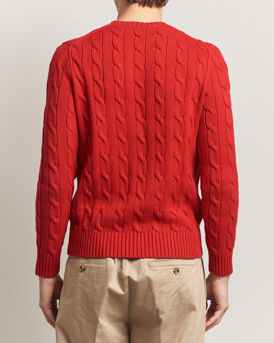 Herre | Trøjer | Polo Ralph Lauren | Cotton Cable Flag Sweater RL 2000 Red