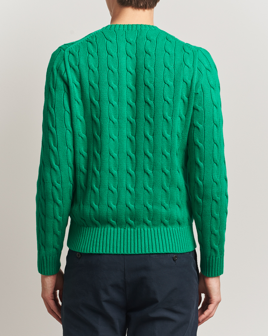 Herre | Trøjer | Polo Ralph Lauren | Cotton Cable Flag Sweater Billiard Green