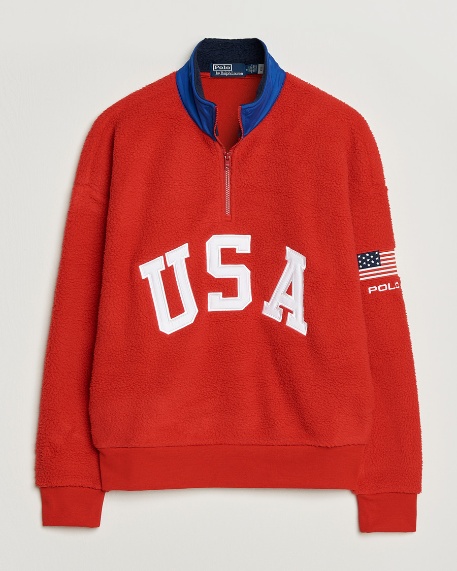 Herre | Trøjer | Polo Ralph Lauren | Polar Half Zip USA Fleece RL 2000 Red