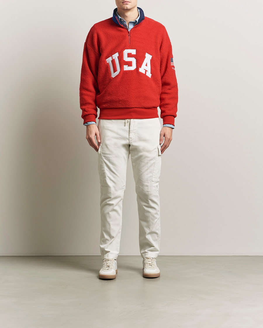 Herre | Trøjer | Polo Ralph Lauren | Polar Half Zip USA Fleece RL 2000 Red