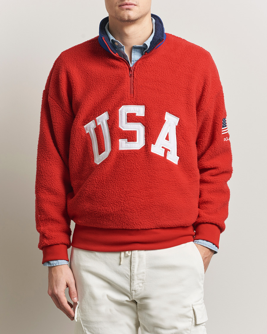 Herre | Trøjer | Polo Ralph Lauren | Polar Half Zip USA Fleece RL 2000 Red