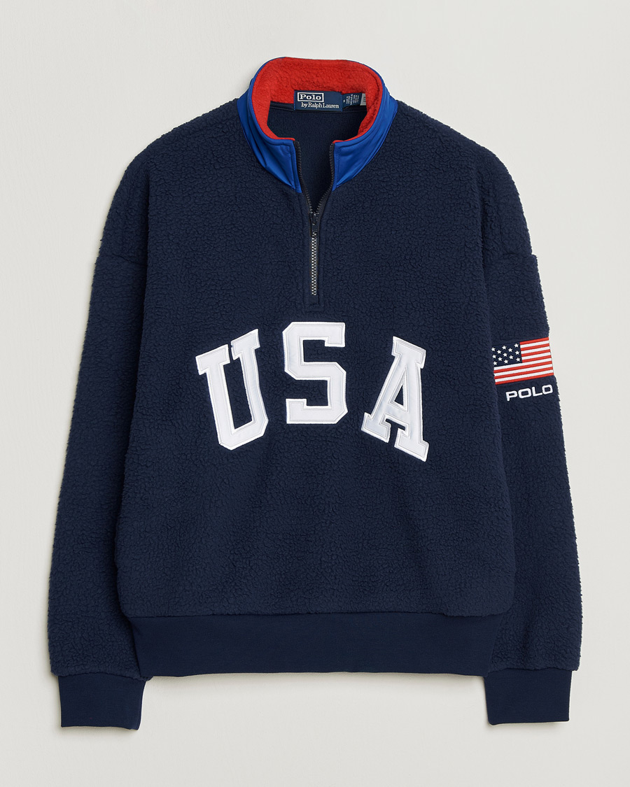 Herre | Trøjer | Polo Ralph Lauren | Polar Half Zip USA Fleece Refined Navy