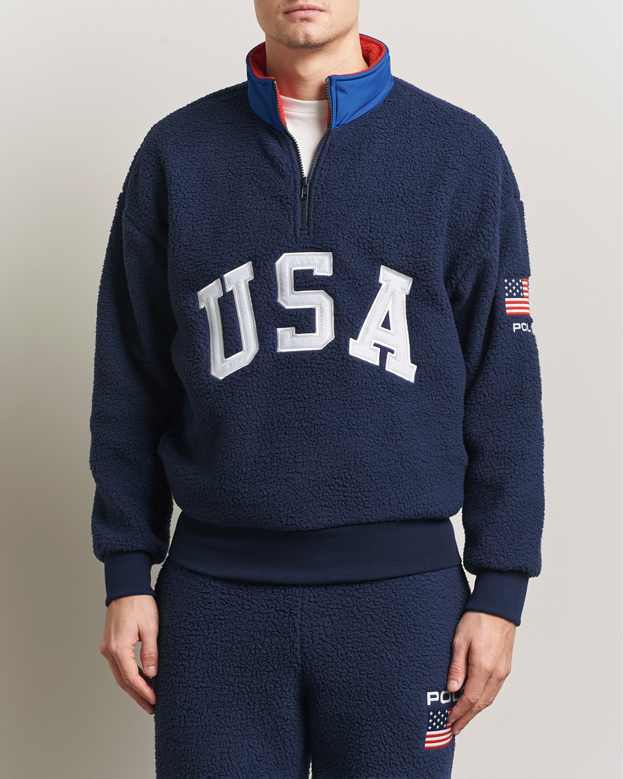 Herre | Trøjer | Polo Ralph Lauren | Polar Half Zip USA Fleece Refined Navy