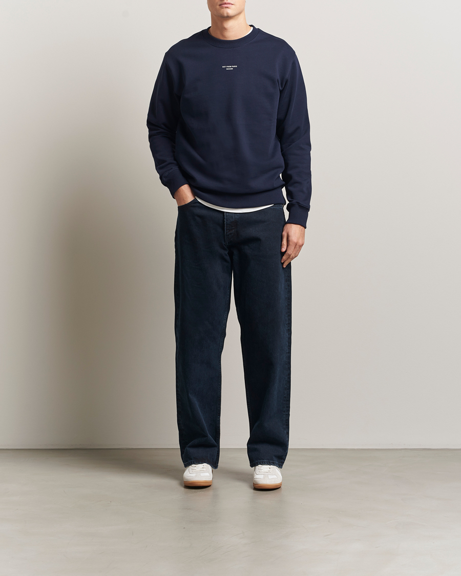 Herre | Trøjer | Drôle de Monsieur | Classic Slogan Sweatshirt Navy