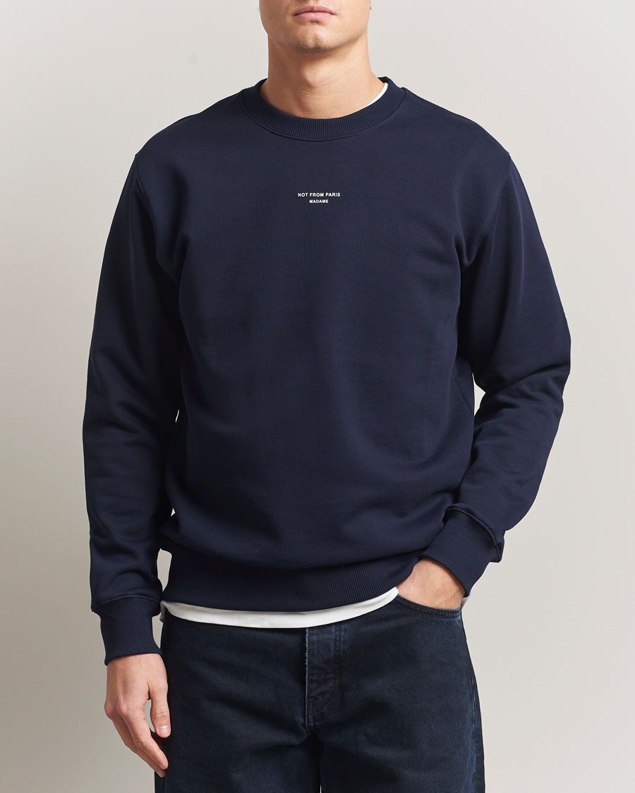 Herre | Trøjer | Drôle de Monsieur | Classic Slogan Sweatshirt Navy