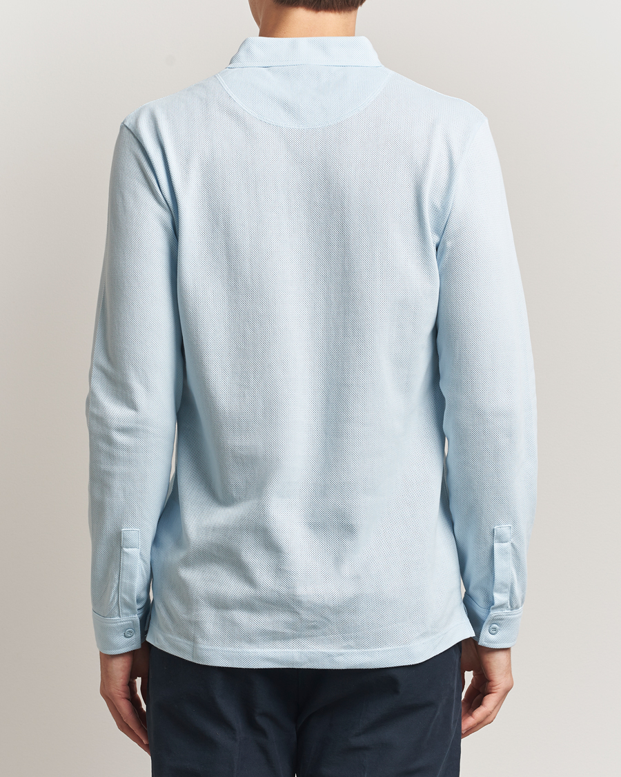 Herre | Polotrøjer | Sunspel | Long Sleeve Riviera Polo Shirt Frost Blue