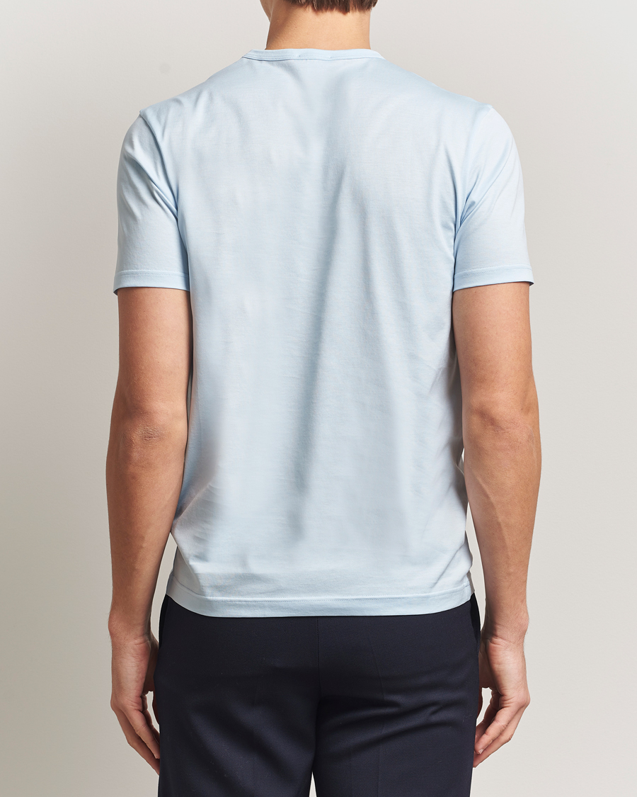 Herre | T-Shirts | Sunspel | Crew Neck Q82 Cotton T-Shirt Frost Blue