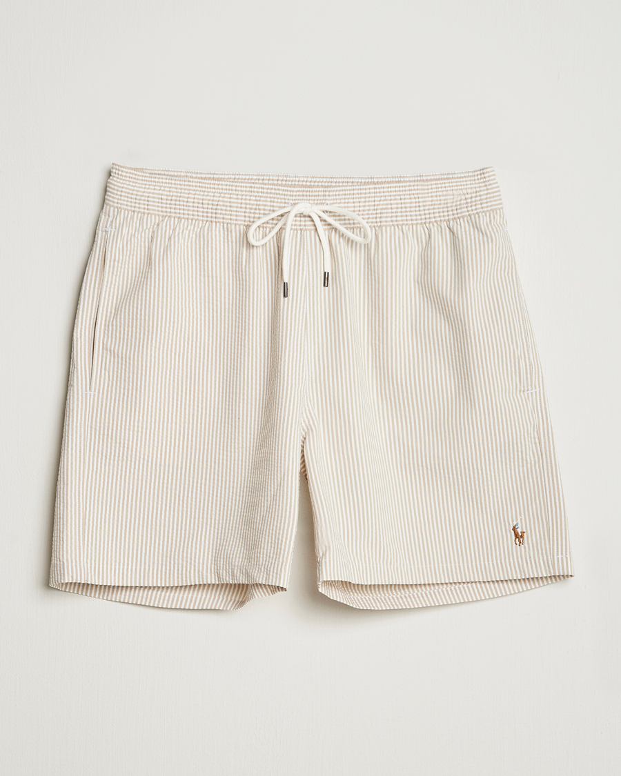 Herre | Badebukser | Polo Ralph Lauren | Traveler Mid Trunk Seersucker Coastal Beige