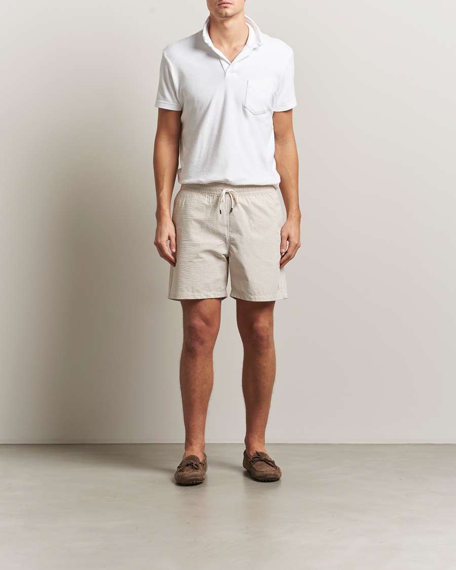 Herre | Badebukser | Polo Ralph Lauren | Traveler Mid Trunk Seersucker Coastal Beige