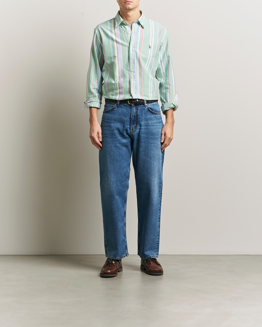 Herre | Skjorter | Polo Ralph Lauren | Custom Fit Oxford Checked Shirt Green/Purple