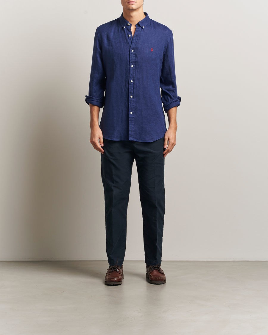 Herre | Skjorter | Polo Ralph Lauren | Slim Fit Linen Shirt Navy