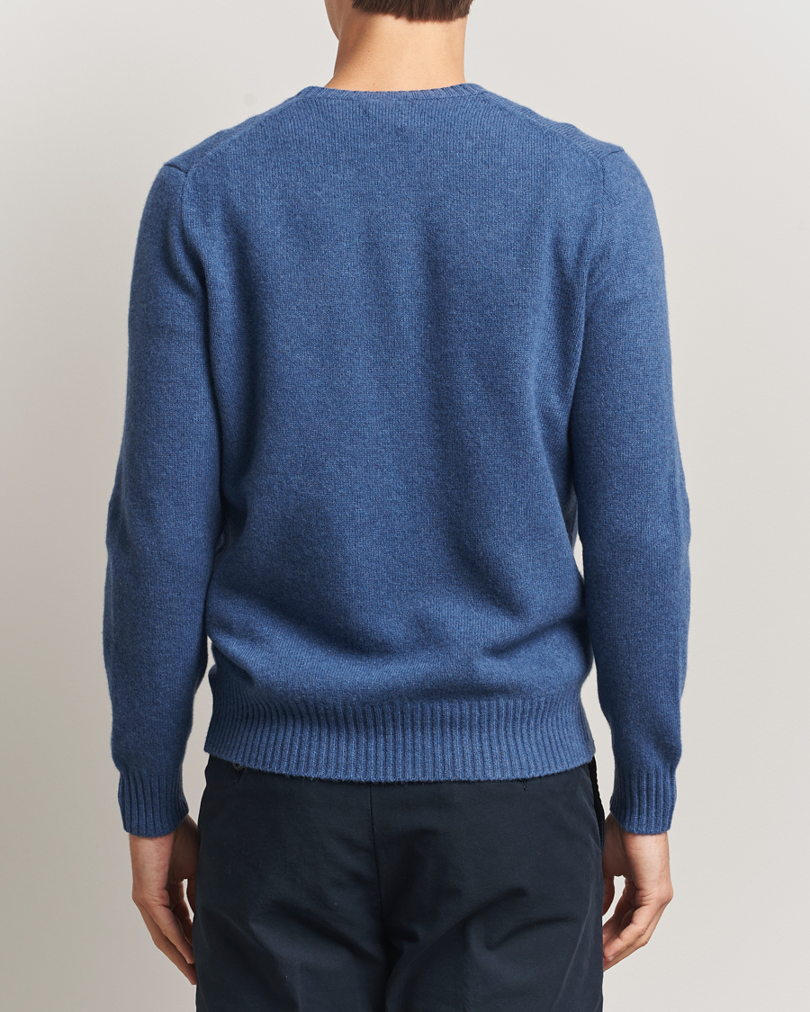 Herre | Polotrøjer | Polo Ralph Lauren | Wool/Cashmere Crew Neck Seasalt Blue Heather