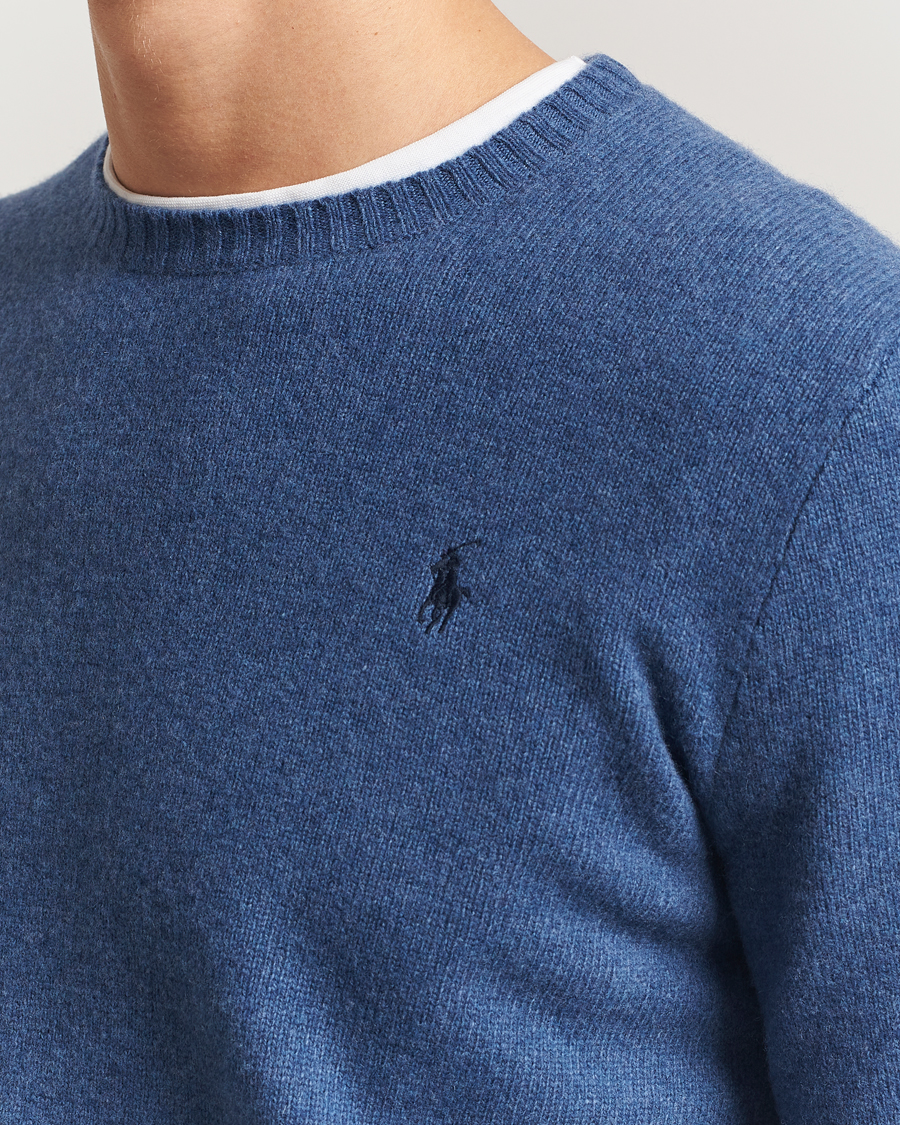 Herre | Polotrøjer | Polo Ralph Lauren | Wool/Cashmere Crew Neck Seasalt Blue Heather