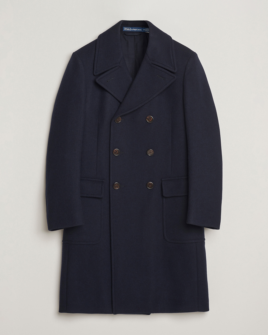 Herre | Skjorter | Polo Ralph Lauren | Double Breasted Top Wool Coat Navy