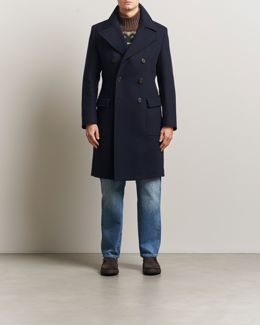 Herre | Skjorter | Polo Ralph Lauren | Double Breasted Top Wool Coat Navy