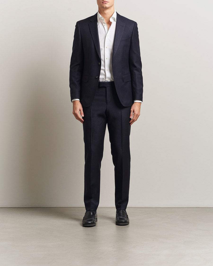 Herre | Jakkesæt | BOSS BLACK | Huge Structured Wool Suit Dark Blue