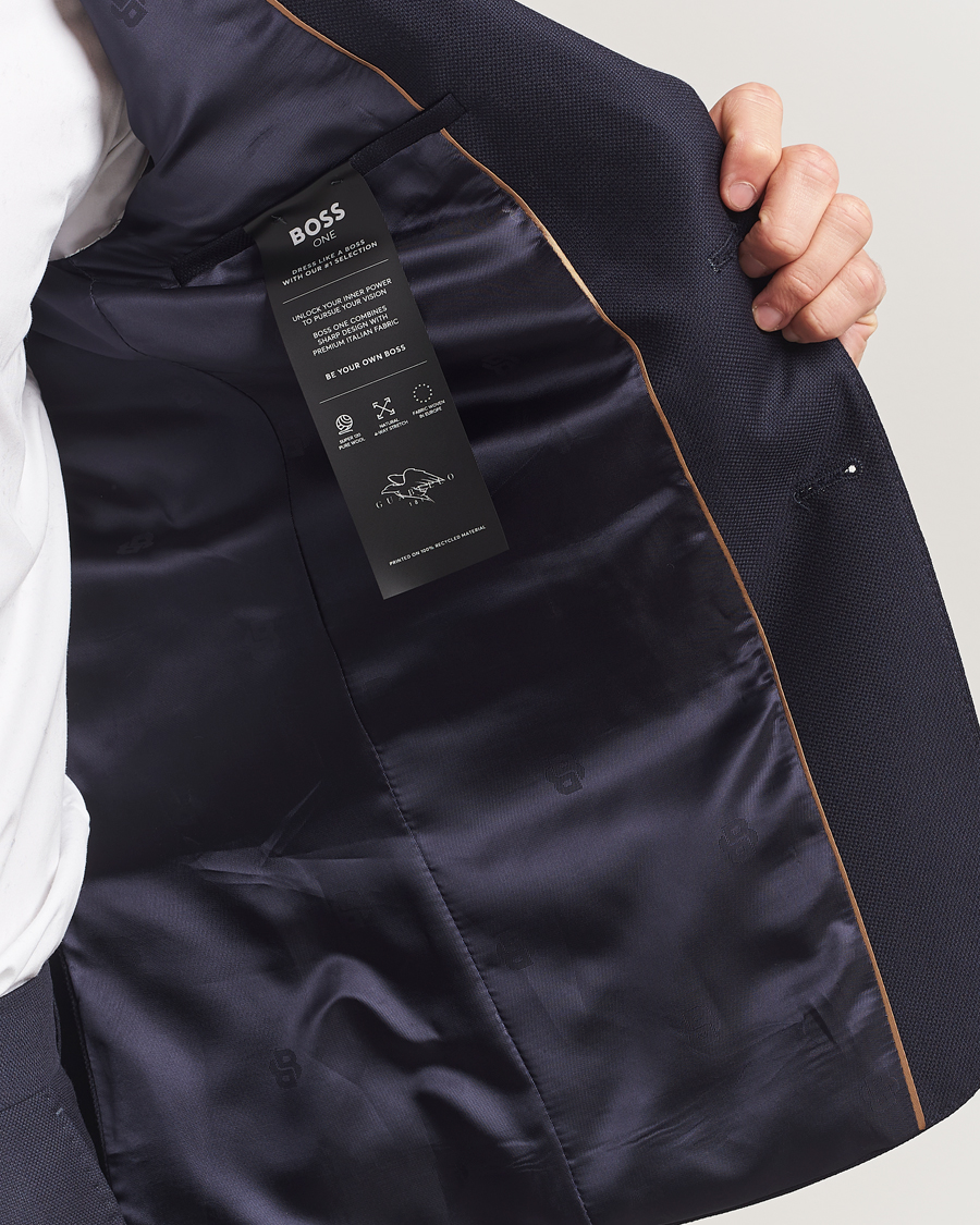 Herre | Jakkesæt | BOSS BLACK | Huge Structured Wool Suit Dark Blue