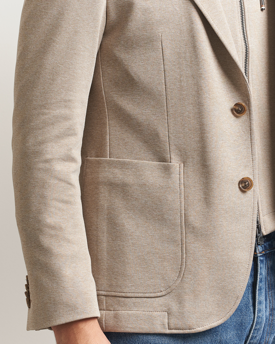 Herre | Blazere & jakker | BOSS BLACK | Hanry Hooded Jersey Blazer Dark Beige