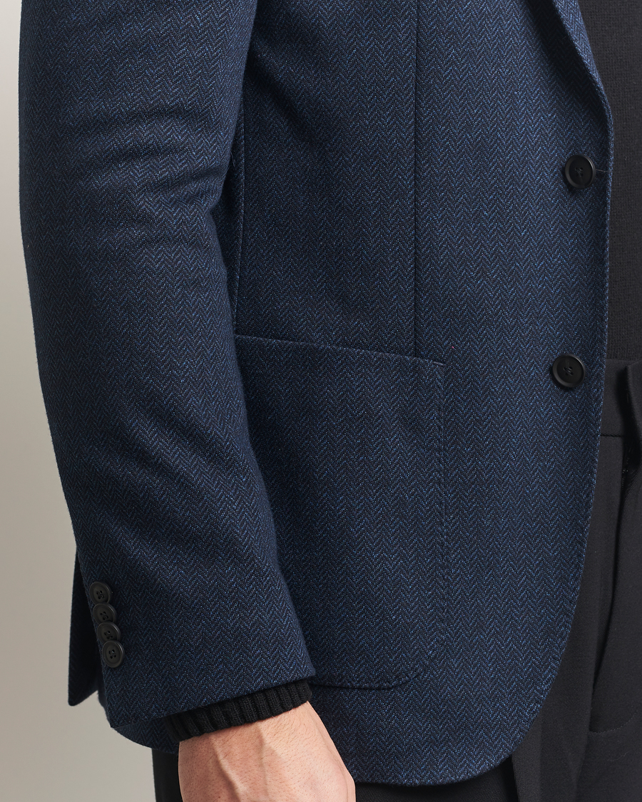 Herre | Blazere & jakker | BOSS BLACK | Jaye Jersey Herringbone Blazer Dark Blue