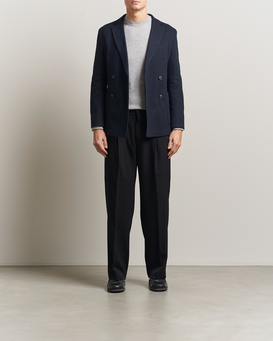 Herre | Blazere & jakker | BOSS BLACK | Hanry Jersey Double Breasted Blazer Dark Blue