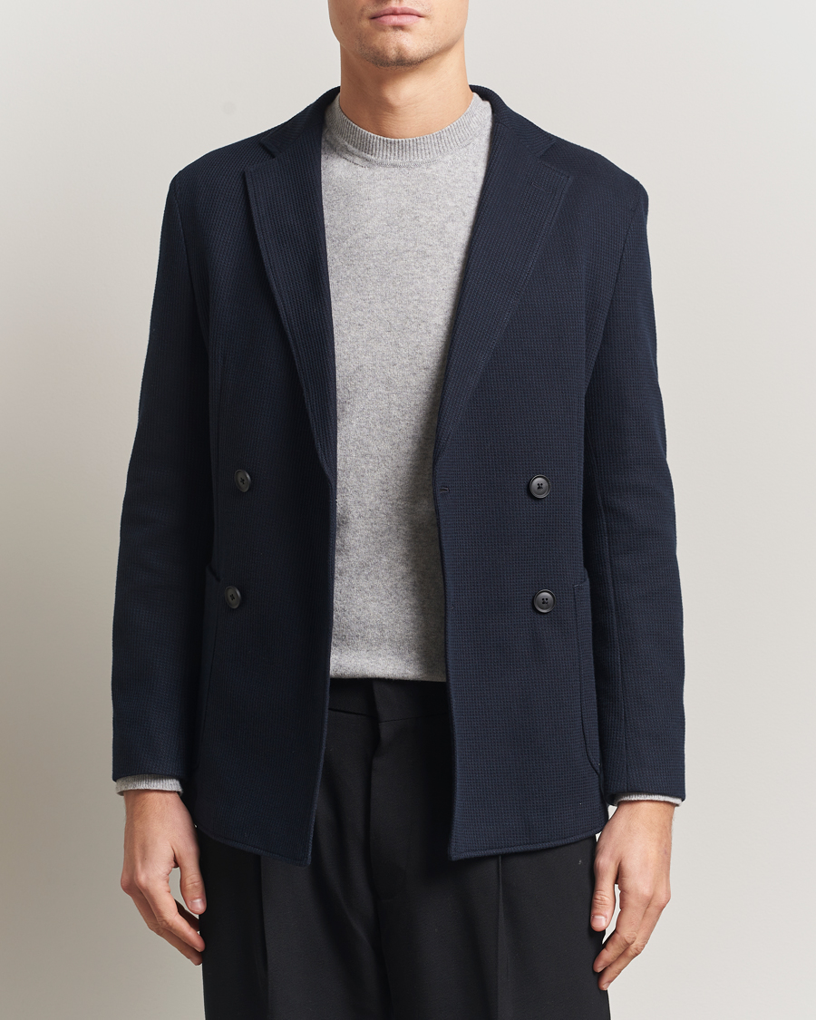 Herre | Blazere & jakker | BOSS BLACK | Hanry Jersey Double Breasted Blazer Dark Blue
