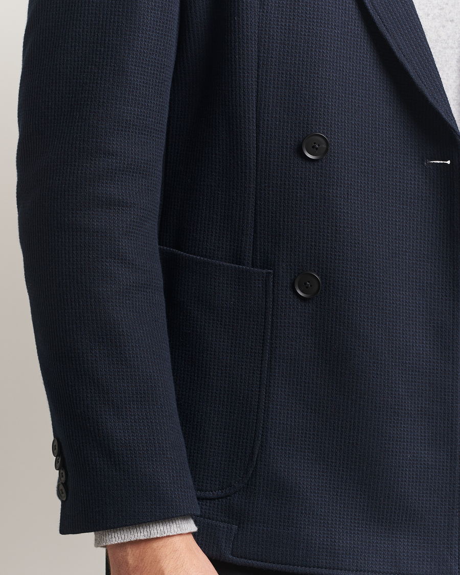 Herre | Blazere & jakker | BOSS BLACK | Hanry Jersey Double Breasted Blazer Dark Blue