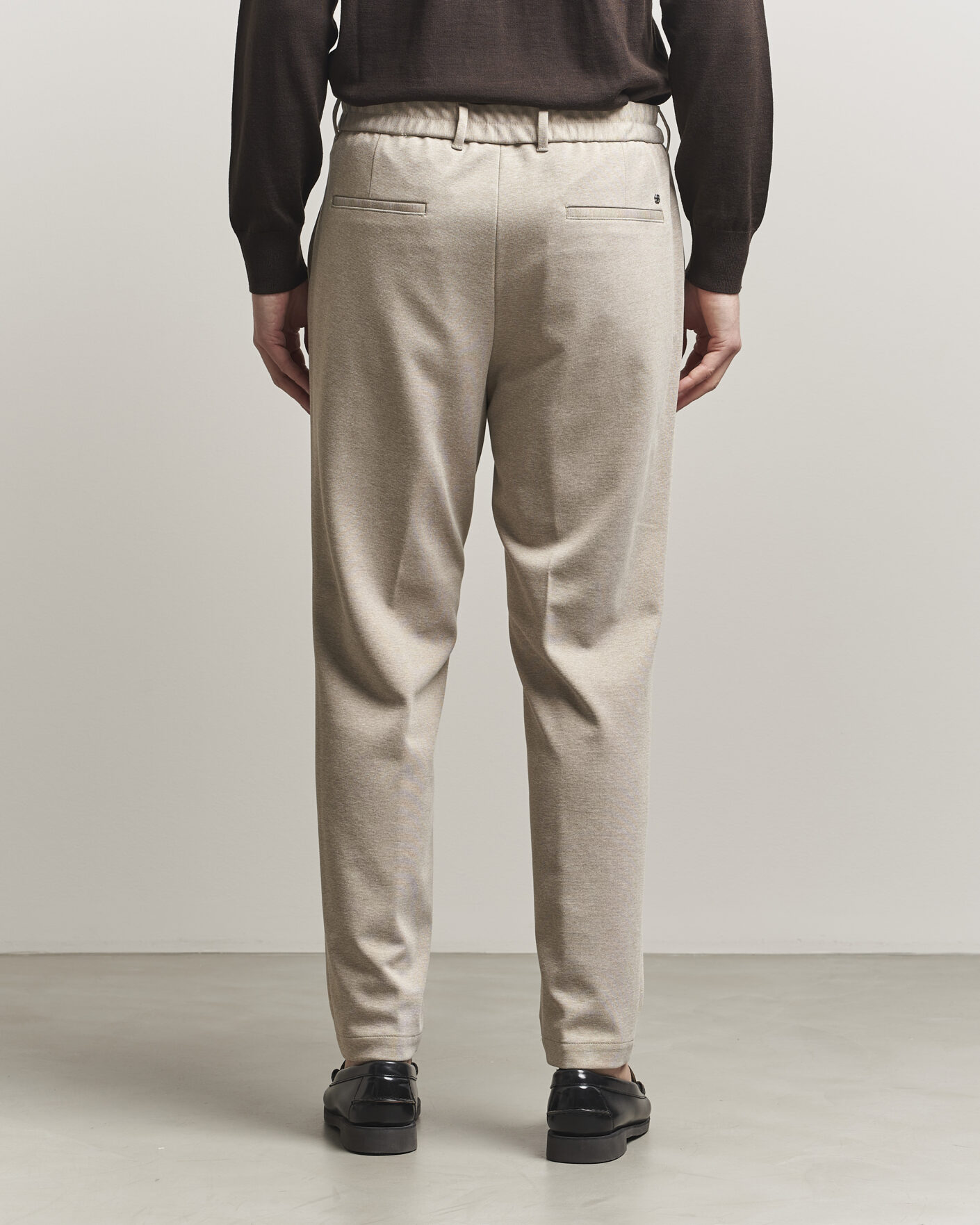 Herre | Bukser | BOSS BLACK | Perin Jersey Drawstring Trousers Dark Beige