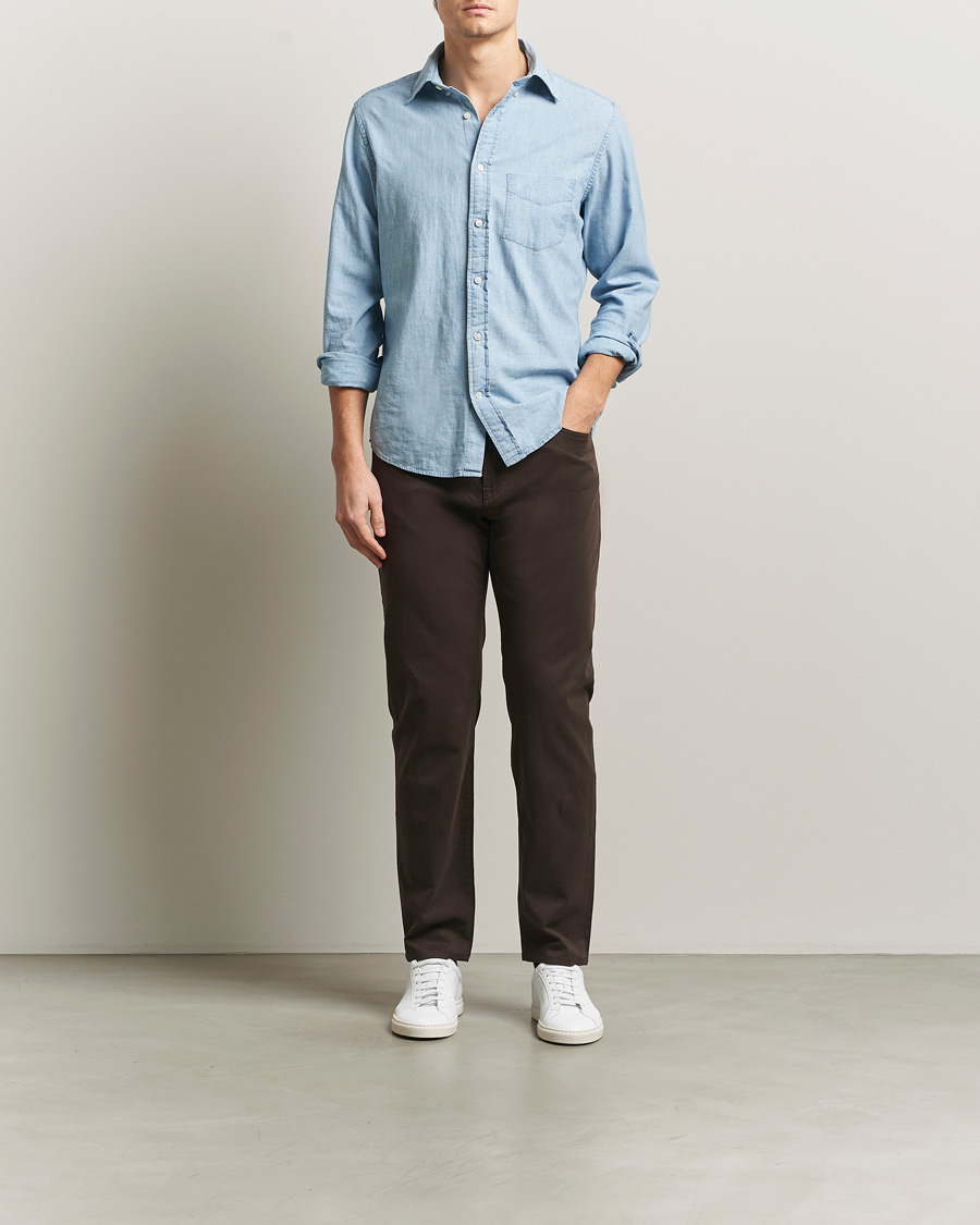 Herre | Bukser | BOSS BLACK | Re.Maine Cotton 5-Pocket Pants Dark Brown