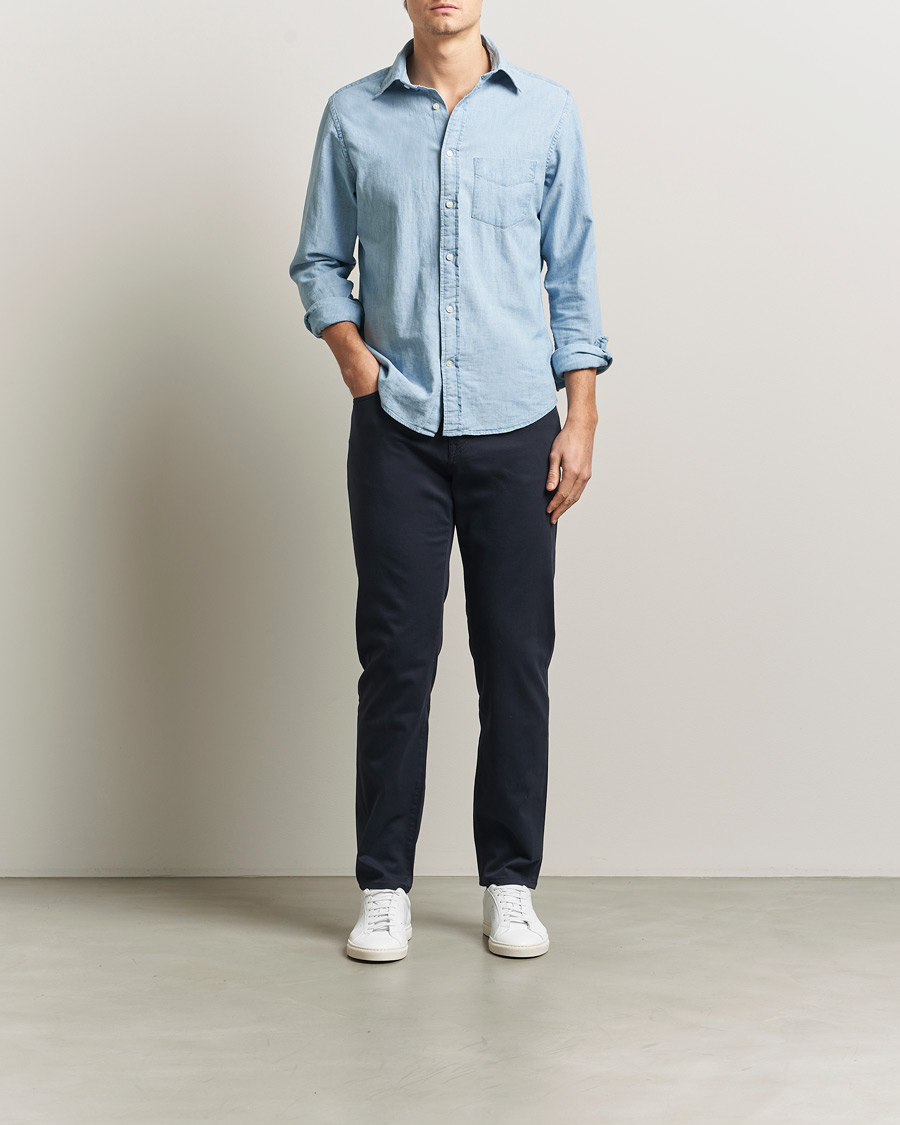 Herre | Bukser | BOSS BLACK | Re.Maine Cotton 5-Pocket Pants Dark Blue