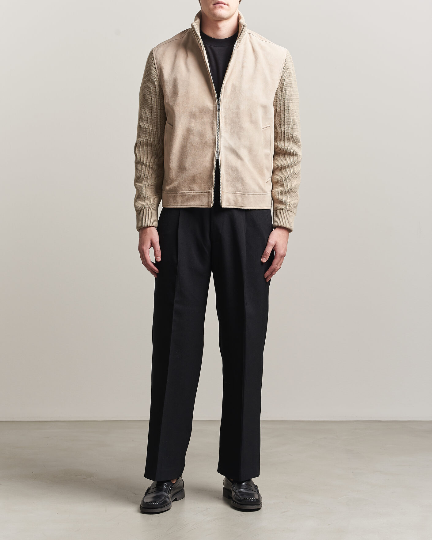 Herre | Jakker | BOSS BLACK | Maven Suede Hybrid Jacket Open White