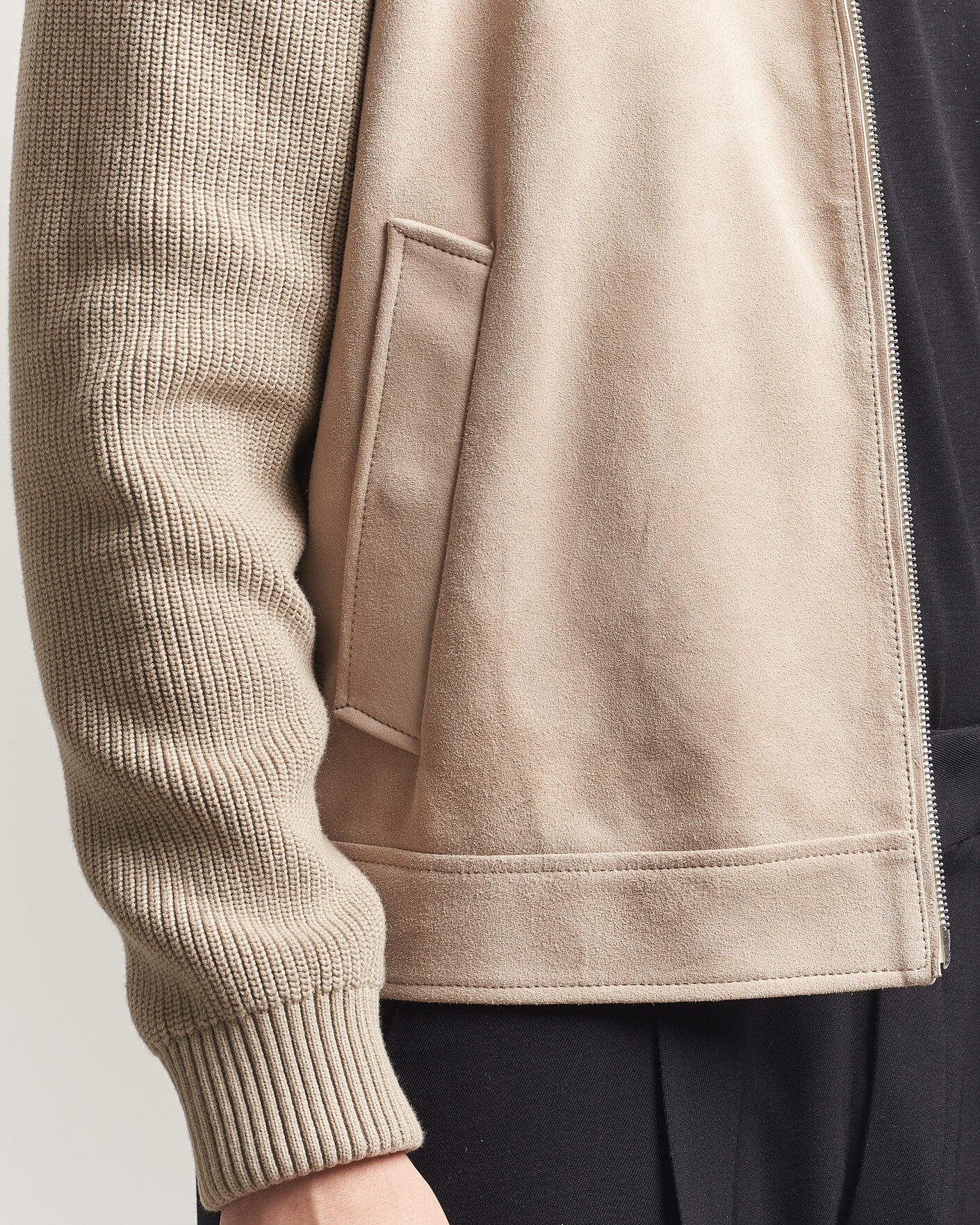 Herre | Jakker | BOSS BLACK | Maven Suede Hybrid Jacket Open White