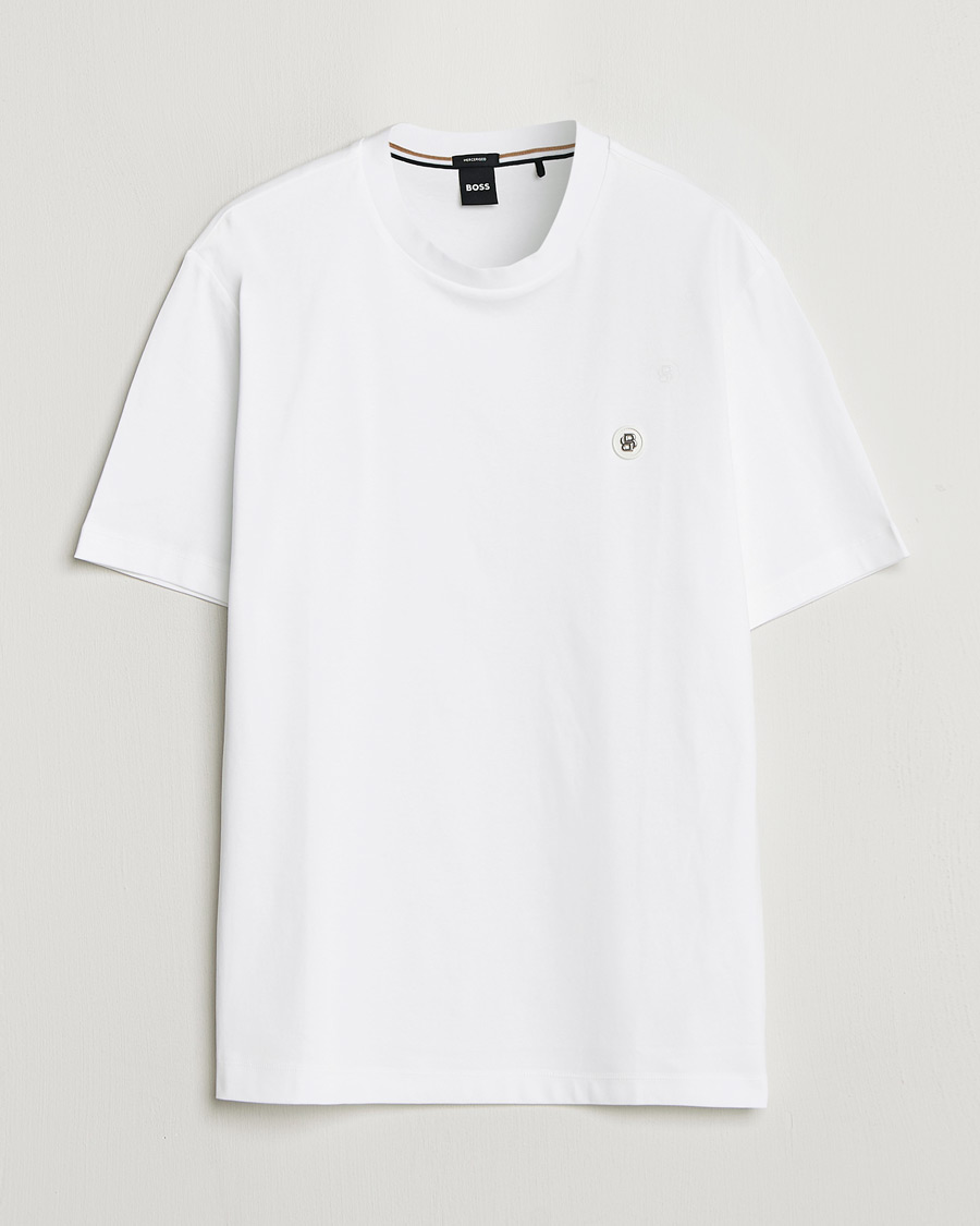 Herre | T-Shirts | BOSS BLACK | Taut Regular Fit T-Shirt White