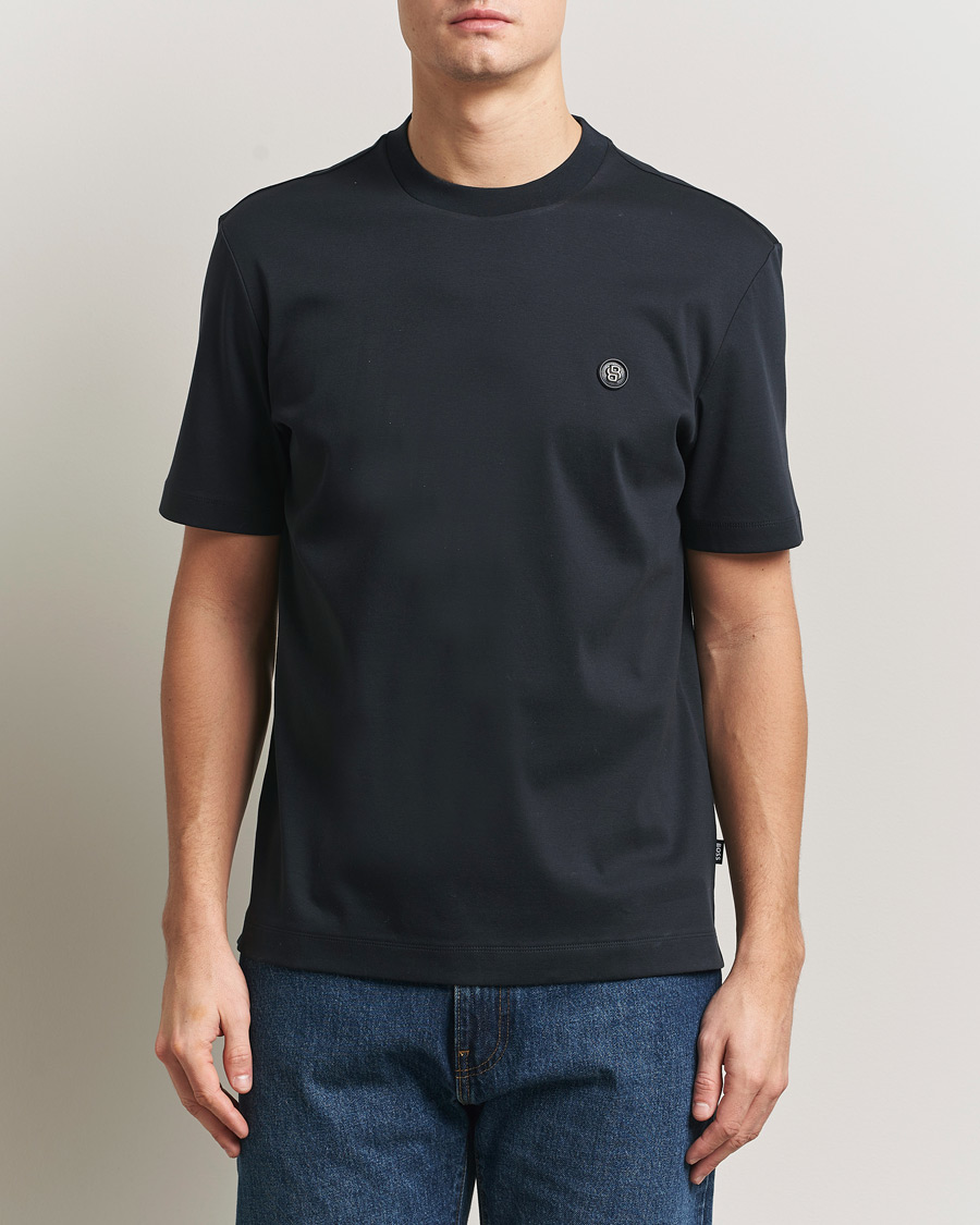 Herre | T-Shirts | BOSS BLACK | Taut Regular Fit T-Shirt Dark Blue
