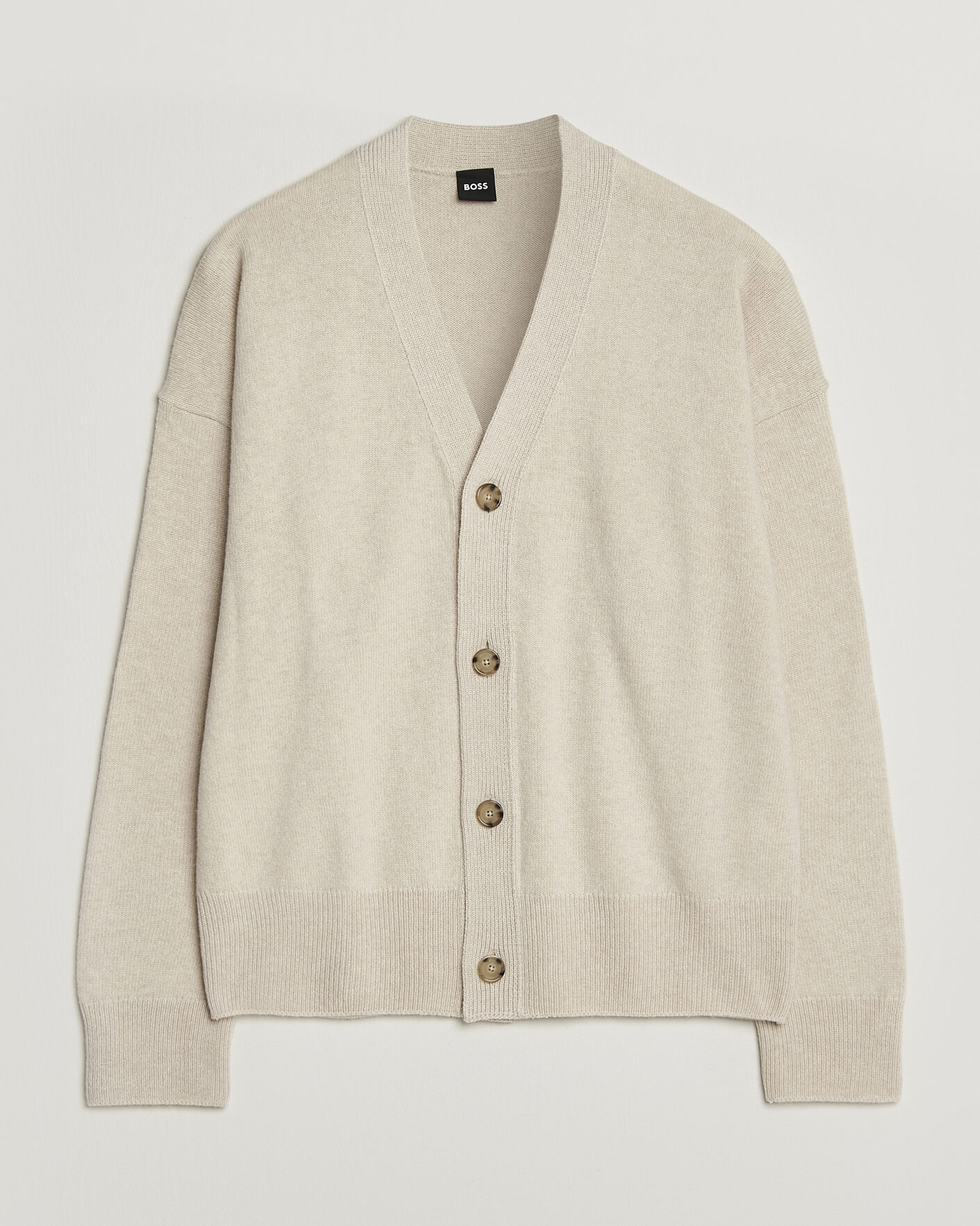 Herre | Trøjer | BOSS BLACK | Ucone Wool Knitted Cardigan Open White