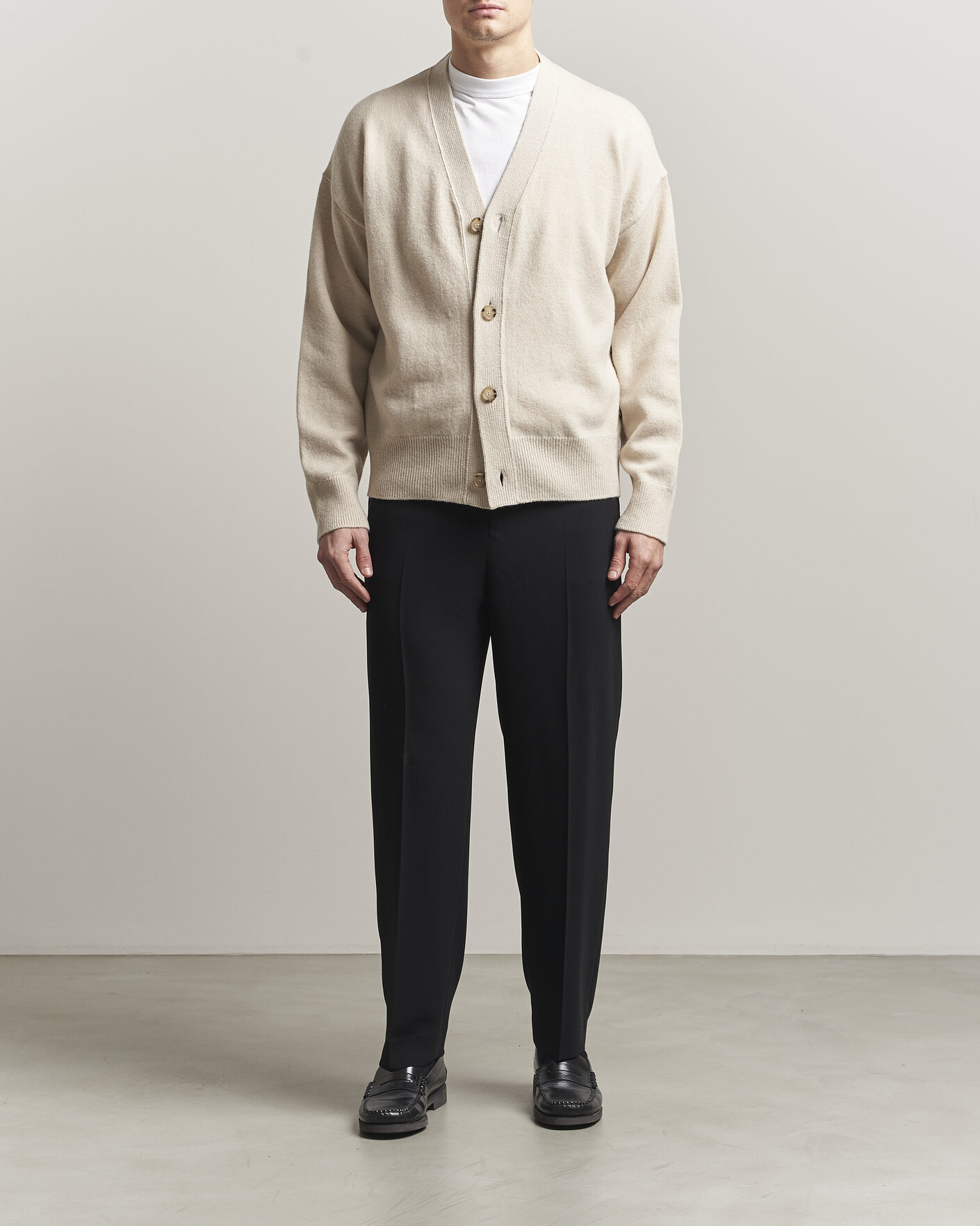 Herre | Trøjer | BOSS BLACK | Ucone Wool Knitted Cardigan Open White