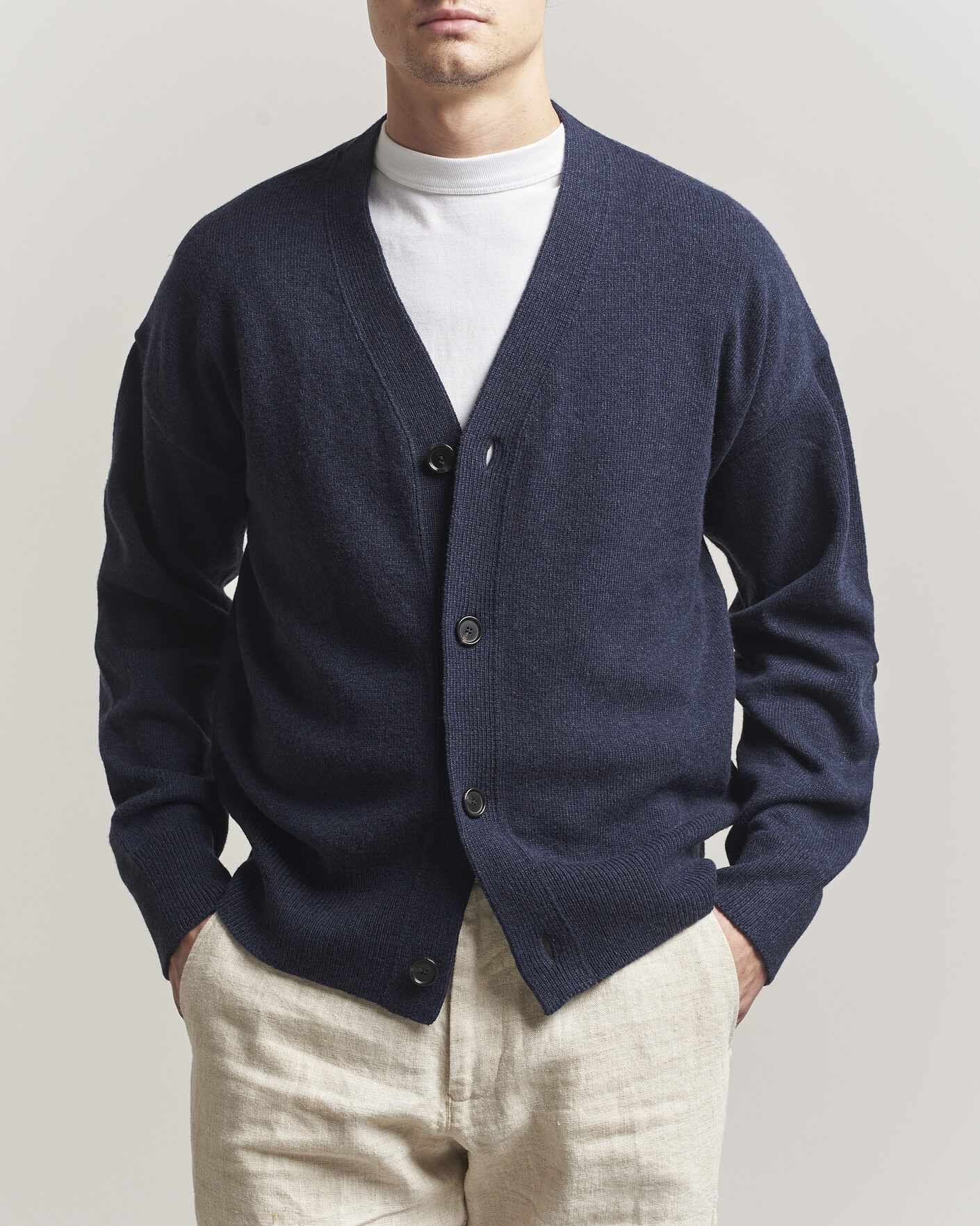 Herre | Trøjer | BOSS BLACK | Ucone Wool Knitted Cardigan Dark Blue
