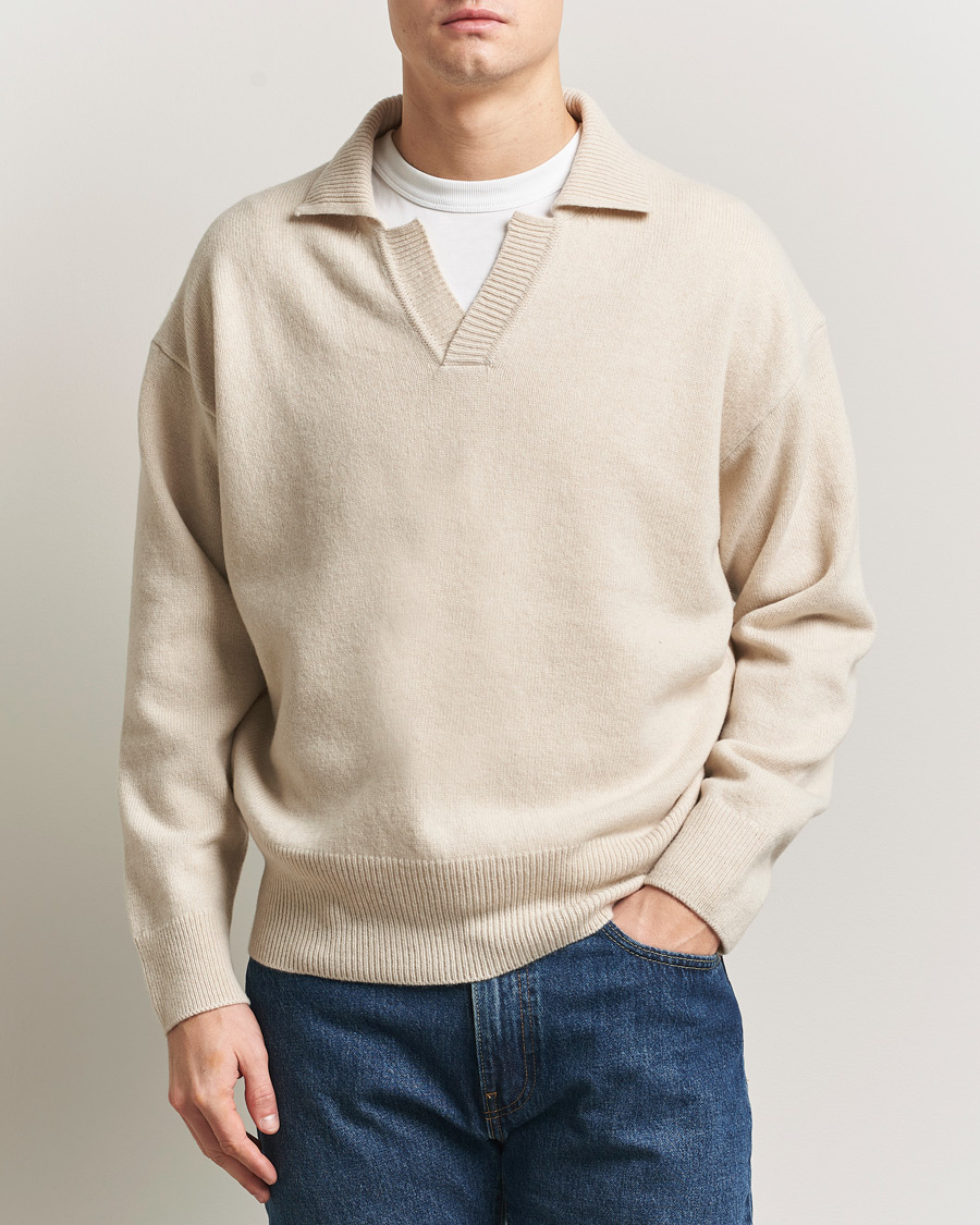 Herre | Trøjer | BOSS BLACK | Ucari Wool Knitted Polo Open White