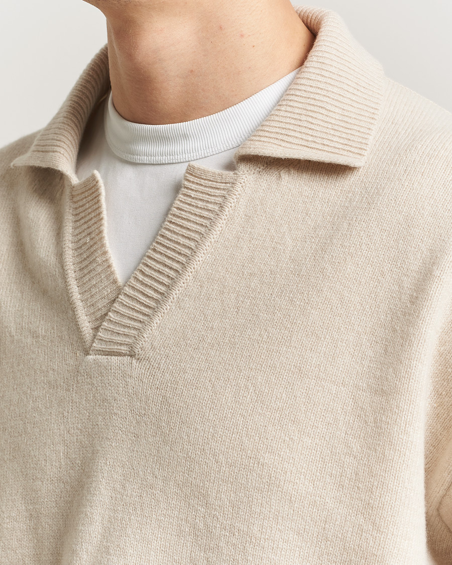 Herre | Trøjer | BOSS BLACK | Ucari Wool Knitted Polo Open White