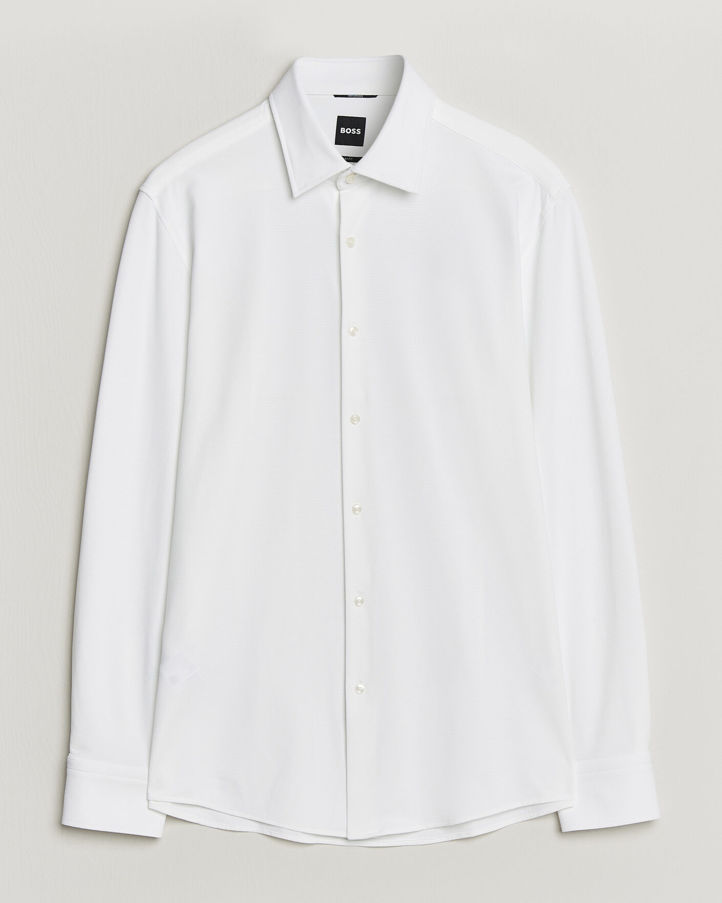 Herre | Skjorter | BOSS BLACK | Hank Structured Jersey Shirt White