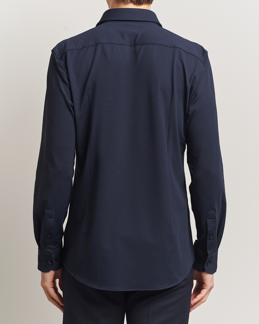 Herre | Skjorter | BOSS BLACK | Hank Structured Jersey Shirt Dark Blue