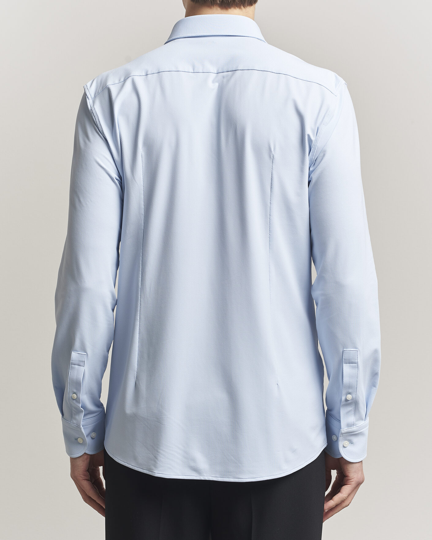 Herre | Skjorter | BOSS BLACK | Hank Structured Jersey Shirt Light Blue