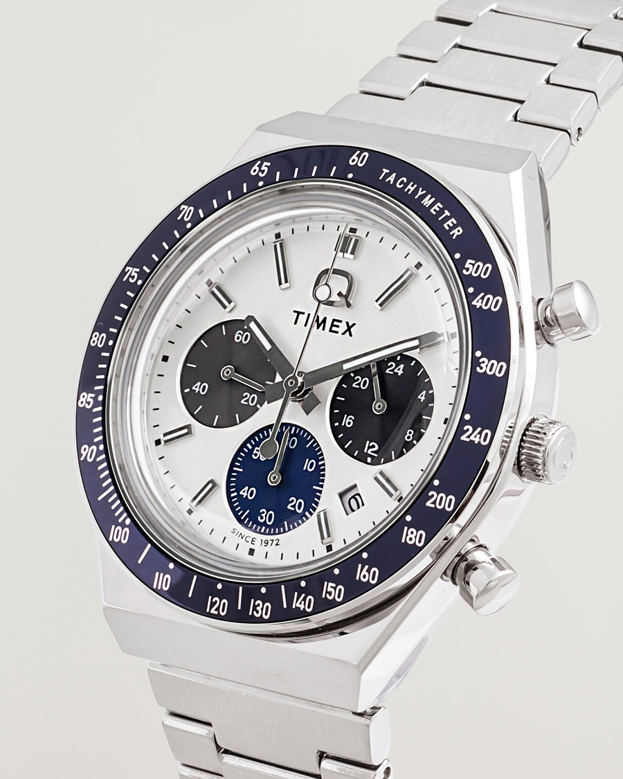 Herre | Timex Q Chronograph Tonal Sub Dials 40mm White Dial | Timex | Q Chronograph Tonal Sub Dials 40mm White Dial