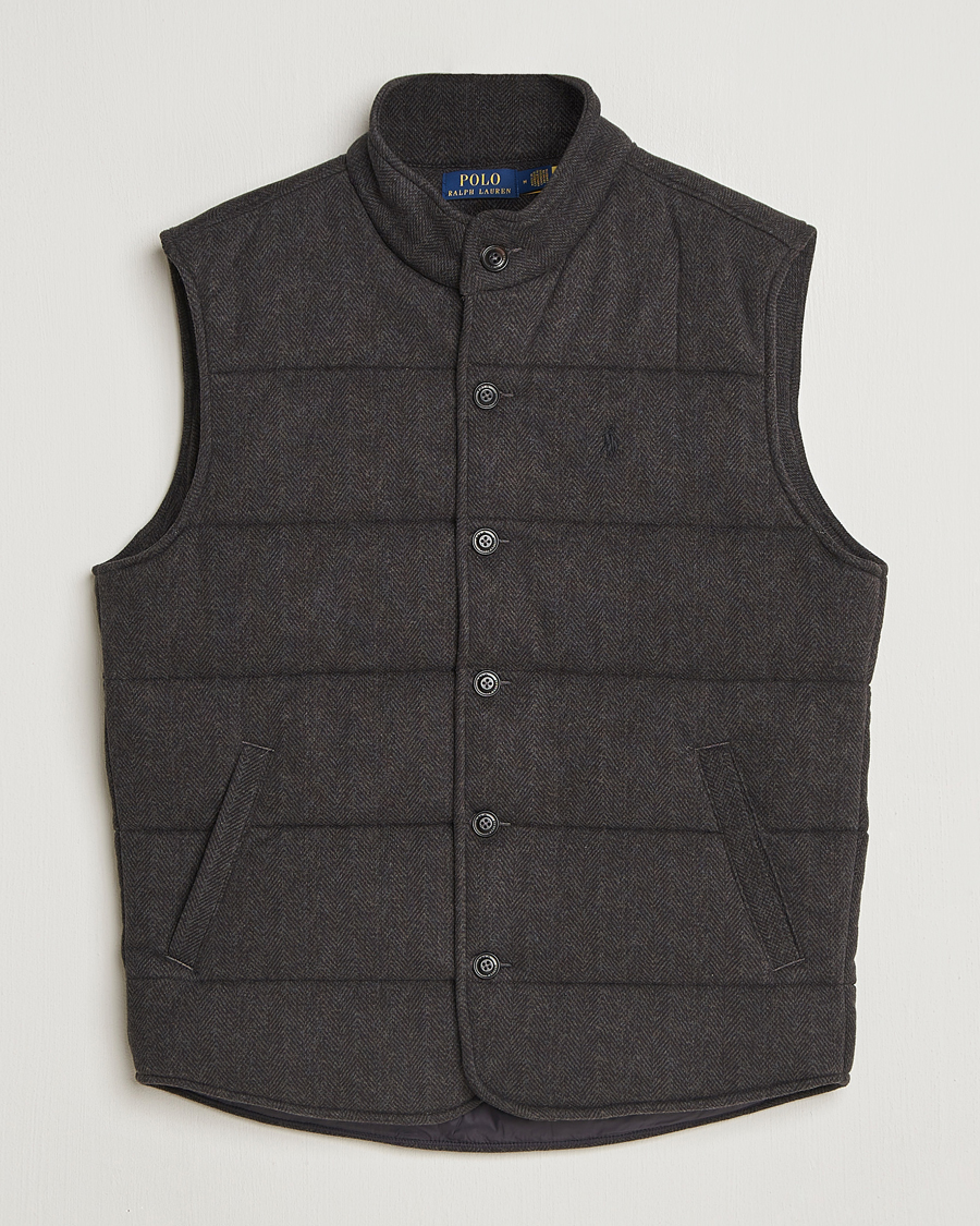Herre | Veste | Polo Ralph Lauren | Knitted Herringbone Vest Dark Charcoal Heather