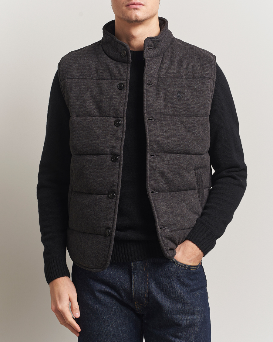 Herre | Veste | Polo Ralph Lauren | Knitted Herringbone Vest Dark Charcoal Heather
