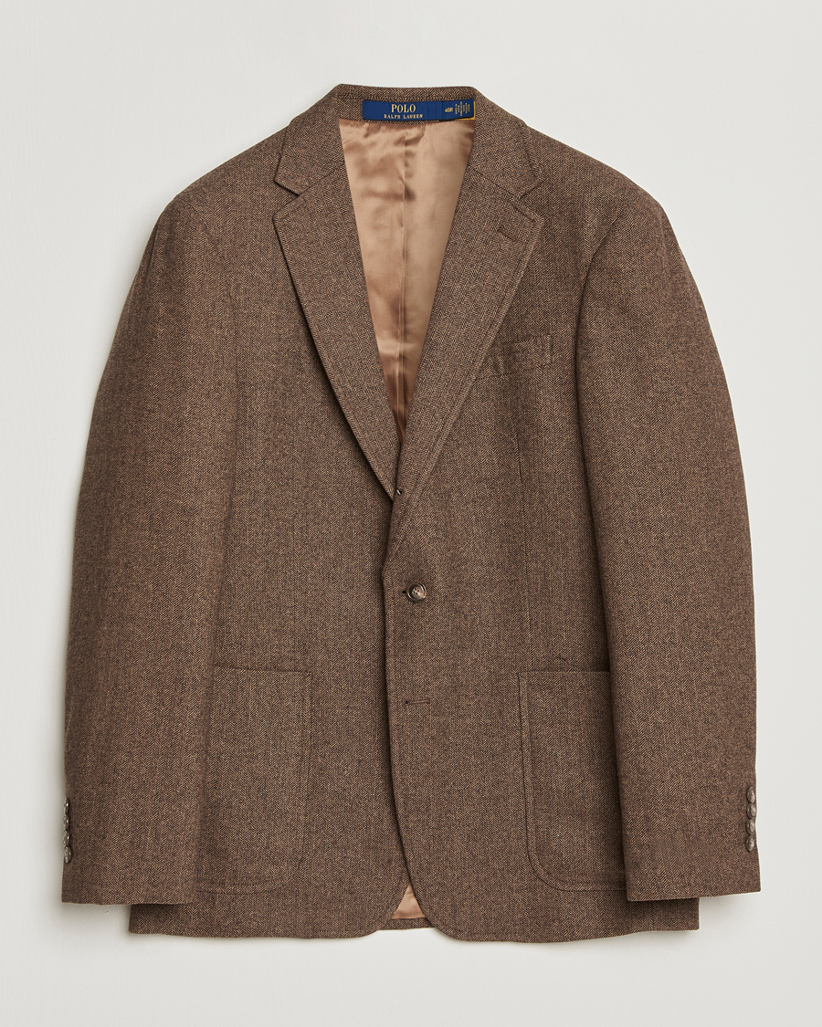 Herre | Blazere & jakker | Polo Ralph Lauren | Herringbone Single Breasted Sportcoat Brown/Tan
